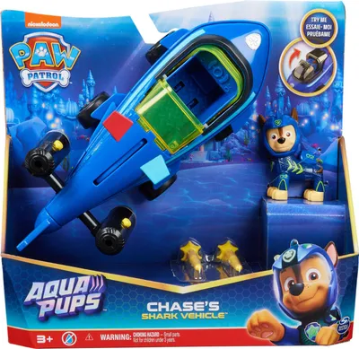 Produktbild von PAW Patrol , Aqua Pups - Basis Fahrzeug Spielzeugauto mit Welpenfigur - sortiert, Zufallsauswahl, Fahrzeug, 3 Jahr(e), Kunststoff, Blau, Gelb