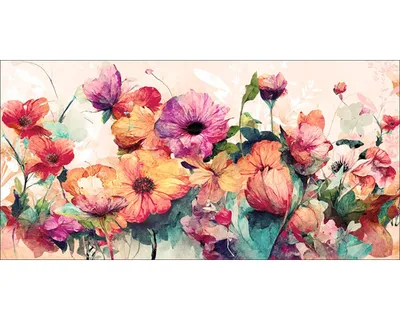 Produktbild von Leinwandbild Watercolor Flowers XI 100x50 cm