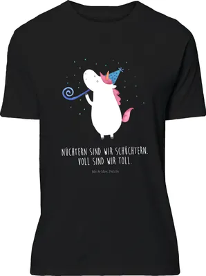 Produktbild von Mr. & Mrs. Panda Größe M T-Shirt Einhorn Party - Schwarz - Geschenk, Club, mit Spruch, Shirt, Herren, Unicorn, Einhörner, Fest, Tshirt, Geburtstag, Disco, Konfetti