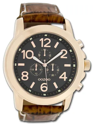 Obrázok produktu pre Hodinky Oozoo pre pánov, hnedý kožený remienok, quartzový mechanizmus, analógový displej, model D3UOC6063A