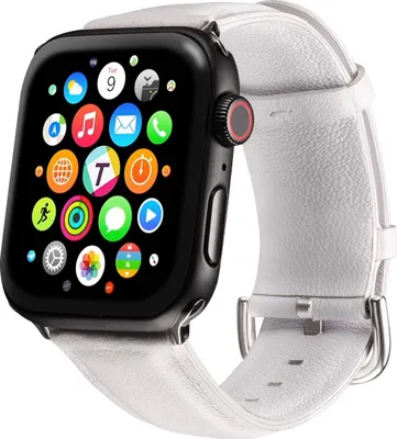 Obrázek produktu pro Kožený řemínek 42/44 mm pro Apple Watch Series 1 / 2 / 3 / 4 / 5 / 6 / 7 / SE Náhradní řemínek, bílý