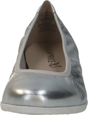 Produktbild von Caprice Damen Ballerina Leder Used Look Slipper 9-22150-42, Größe:37 EU, Farbe:Silber