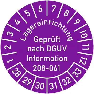 Produktbild von Dreifke® Prüfplakette Lagereinrichtung  gem. DGUV Information 208-061,...