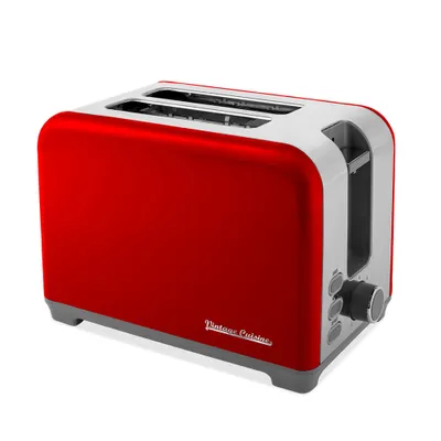 Produktbild von Retro chromowany toster Vintage Cuisine Czerwony