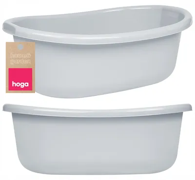Produktbild von Hoga Ovale Kunststoffschüssel mit Griffen 20L Grau