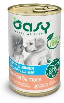 Zdjęcie produktu dla Karma mokra dla psa Oasy One Protein Puppy & Junior M/L Łosoś 400gr