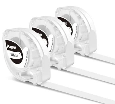 Produktbild von 3x Phomemo P12 Etikettenband Original 12mm x 4m Schwarz auf Weiß Q5-TA231