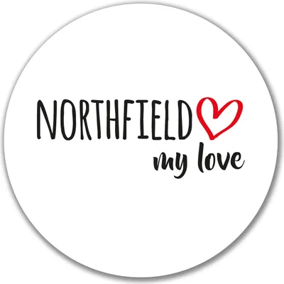 Produktbild von Huuraa Aufkleber Northfield my love 10cm rund Sticker Geschenkidee