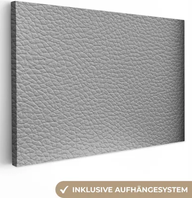 Produktbild von OneMillionCanvasses® - Leinwandbilder - 140x90 cm, Leder - Strukturiert - Lederoptik - Grau, Wandbilder Kunstdruck Wanddekoration