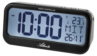 Produktbild von Atlanta 2850/7 Funkwecker Digital Schwarz mit 2 Weckzeiten