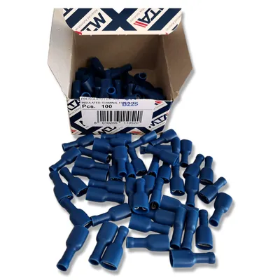 Produktbild von MTA Flachsteckhülse F630 Blau, isoliert, 6,3mm (100 Stück)