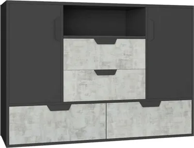 Produktbild von Jugendzimmer Kommode Sprimont 07, Farbe: Dunkelgrau / Grau - Abmessungen: 85 x 120 x 40 cm (H x B x T)