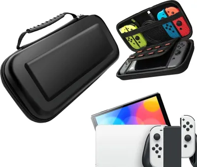 Produktbild von Konsolen-Schutzhülle für Nintendo Switch – Hardcase-Aufbewahrungshülle – Performance-Gaming-Hülle – Konsolenzubehör – Schwarz