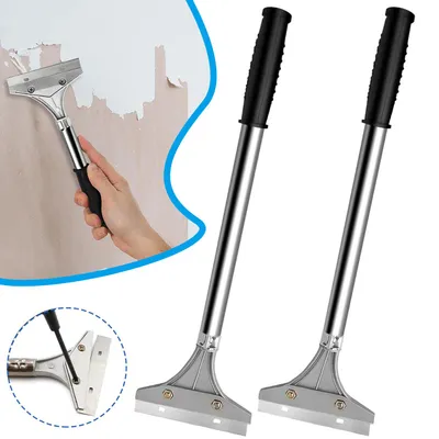 Produktbild von 2 Stück Tapetenschaber Set mit 20 Ersatzklingen, zum Entfernen von Farbe, Klebeband, Aufklebern, Dichtungsmasse von Fenstern, Glas, Fliesen