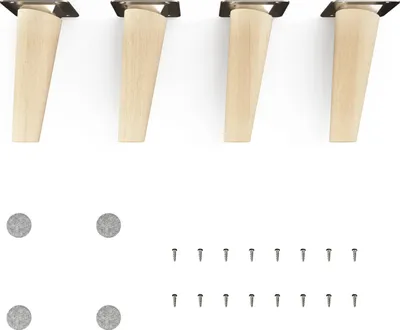 Produktbild von 4x sossai Holzfüße rund - schräge Ausführung 12cm Buche Naturbelassen