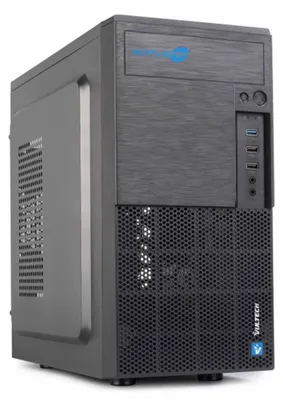 Produktbild von Vultech Mini Tower Schwarz Micro ATX/Mini-ITX Gehäuse mit 250W Netzteil im Lieferumfang