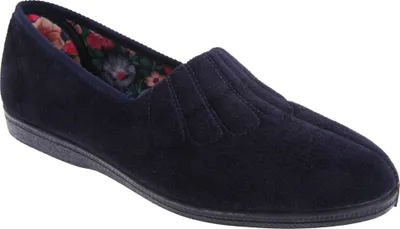 Image de Sleepers Zara Pantoufles femme, coupe large DF522 (38 EUR) (Bleu marine)
