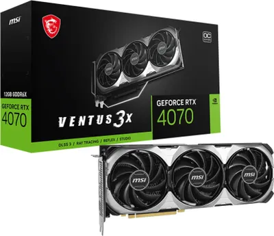 Immagine prodotto di MSI GeForce RTX 4070 VENTUS 3X E 12G OC - Grafica - GeForce RTX 4070 - 12 GB GDDR6X - PCIe 4.0 - HDMI, 3 x DisplayPort