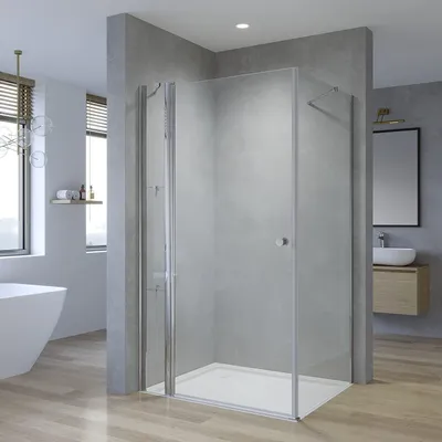 Produktbild von Duschkabine Eckeinstieg Eckdusche mit Duschablage 75x95x197cm 6 mm ESG mit NANO-Beschichtung