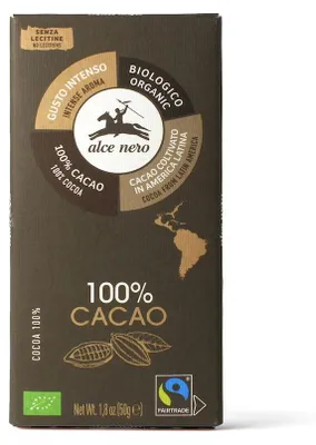 TABLICZKA GORZKA 100 % KAKAO BIO 50 g - ALCE NERO