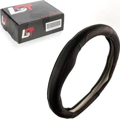 Produktbild von Lenkradbezug Ø 38x9cm schwarz rot für CITROEN für PEUGEOT für RENAULT für DACIA