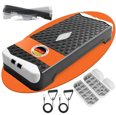 Obrázok produktu pre Aeróbny schodík 10 cm až 15 cm, nastaviteľná výška, pre domáce posilňovne