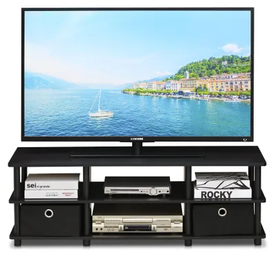Productafbeelding van Furinno Econ TV-kast/entertainmentmeubel met 6 vakken en 2 open planken, hout