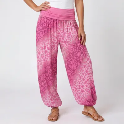 Produktbild von Haremshose Damen Sommerhose Gr. 36-44 luftige Leo Look Flatterhose weites Bein