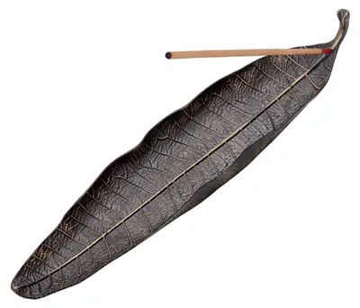Wierookstäbchenhalter Blattform Metall 26 cm Kupfer