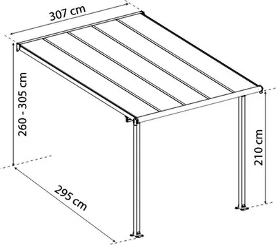 Zdjęcie produktu dla Dach tarasowy Palram - Canopia Olympia 3x3 307 x 295 cm biały