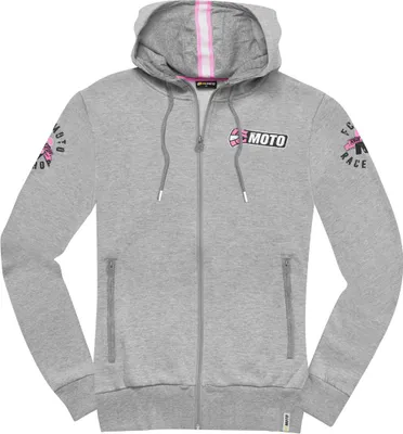 Immagine prodotto di FC-Moto Felpa con cappuccio con zip da donna Effortless, grigio/rosa, XS