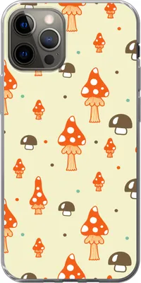 Produktbild von MuchoWow® Handyhülle Schutzhülle Hülle für Telefoonhoesje iPhone 12 Pro Muster - Pilz - Orange Silikon Softcase Handy Hülle - Abdeckung