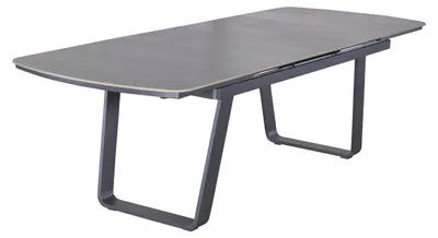 Produktbild von LC Garden »Diwo« Gartentisch 200/260x100cm grau Aluminium/sintered stone U-Gestell Ausziehtisch mit Synchronauszug