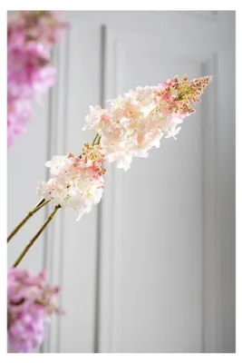 Produktbild von Kunstblume Fliederzweig aus Seide, creme-rosa, 110 cm