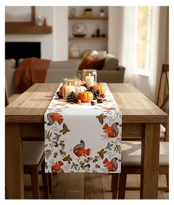 Produktbild von Tischläufer 40x140 cm rechteckig hochwertige Tischwäsche pflegeleicht, strapazierfähig, maschinenwaschbar dekorative Herbst-Tischdeko