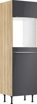 Produktbild von Optifit Backofen/Kühlumbauschrank für 88er Einbaukühlschrank Linus984 BxTxH 60 x 58,4 x 211,8 cm anthrazit glänzend zerl