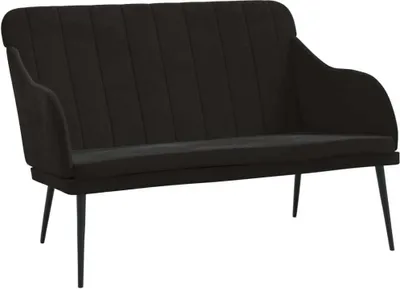 Image de vidaXL Banc noir 110x76x80 cm velours