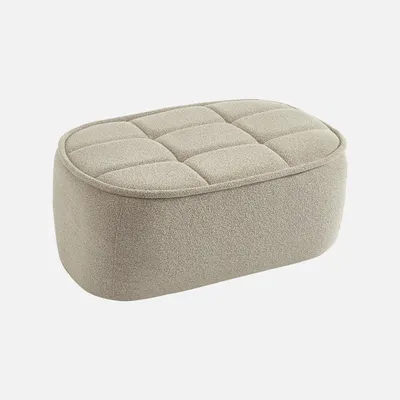 Immagine prodotto di Poggiapiedi per poltrona Boni in bouclé testurizzato, Beige