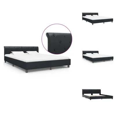 Produktbild von vidaXL Bettgestell Schwarz Kunstleder 160 × 200 cm -  Betten & Bettgestelle