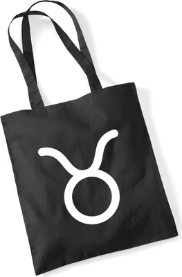 Produktbild von Huuraa Jutebeutel Stier Sternzeichen Zeichen 10 Liter Black Baumwolle Tasche Geschenkidee