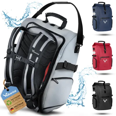 Produktbild von Valkental® ValkPro 3in1 Fahrradtasche, Rucksack & Umhängetasche- 23L - reflective