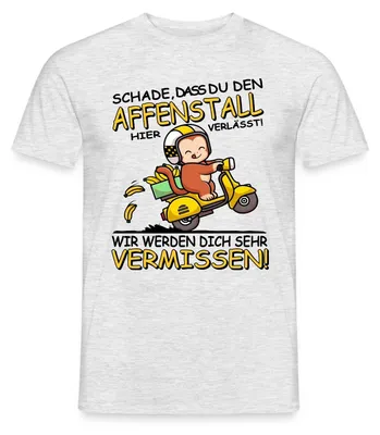 Produktbild von Spreadshirt Abschied Kollege | Affenstall Verlassen Männer T-Shirt, M, Grau meliert