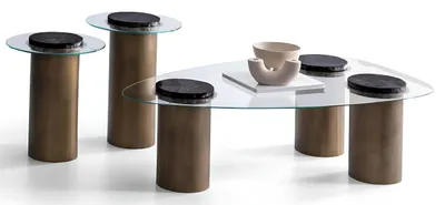 Image de Ensemble e tables basses Tables basses modernes en verre 3 pièces