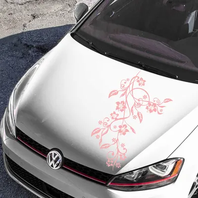 Produktbild von Aufkleber - Autoaufkleber "Blumenranke Eva" 86cm x 60cm hellrosa - Tuning Carystyling Heckscheibe Auto