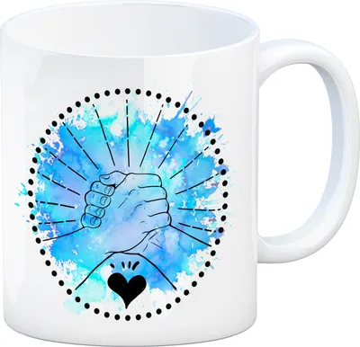 Produktbild von Freundschaft Kaffeebecher in blau mit tollem Spruch