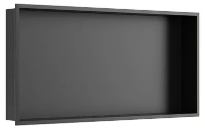 Produktbild von Mirlux Wandnische Dusche 30 x 60 x 7 cm Edelstahl Schwarz Einbaunische