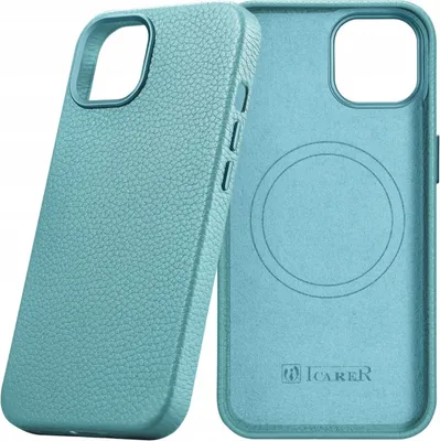 Obrázek produktu pro Icarer Case Kožené pouzdro s Magsafe pro Iphone 14+ Green
