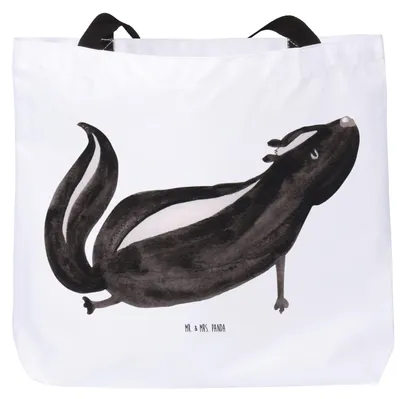 Produktbild von Mr. & Mrs. Panda Tote Bag Stinktier Yoga - Weiß - Geschenk, Tragetasche, Namaste, Raubtier, Strandtasche, Schultasche, Laptoptasche, Tasche, Lebe, Liebe
