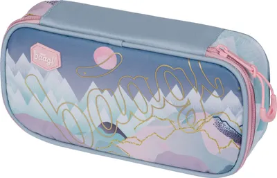 Produktbild von Baagl Federmäppchen für Mädchen - Schulmäppchen für Schrein - Schulsachen Federtasche, Mädchen Federmappe, Mäppchen für Schule (Skate Moon)