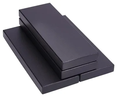 4 Geschenkboxen mit Deckel, 31x11x3 cm, schwarz